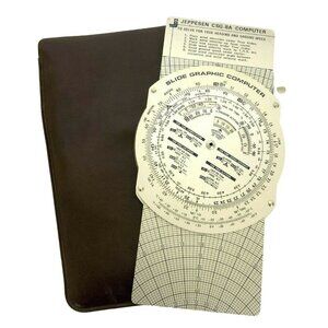 Vintage Jeppesen Metal CSG-8A Aviation Slide Graphic Computer W Vinyl Slip Case